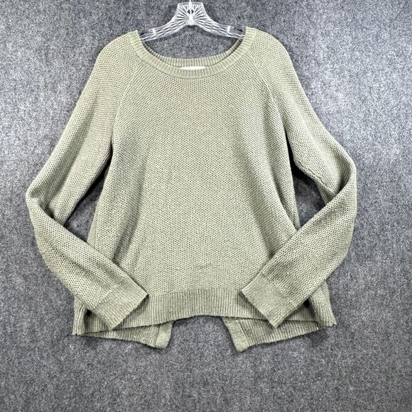 Madewell Province Sweater Women's Small Green Olive Army Cross-Back Slit Back - Picture 1 of 7